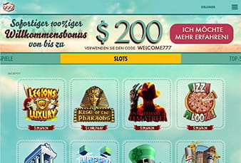 Das 777 Casino bietet euch eine Menge Spiele.