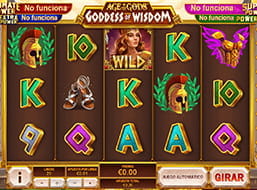 Portada del slot Goddess of Wisdom con sus cinco rodillos y tres filas.